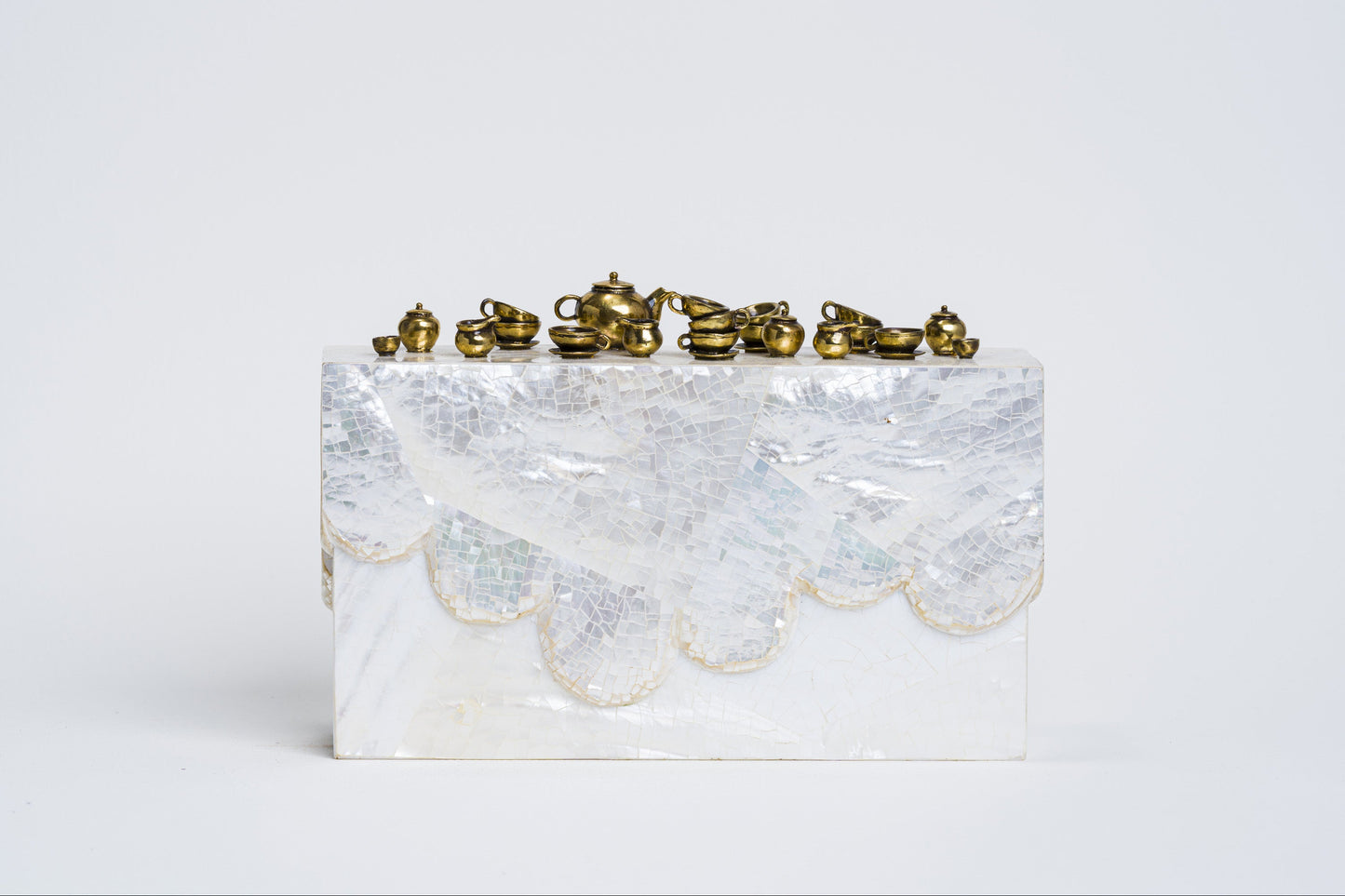 Antoinette the Mad in White Mother of Pearl/White Cabebe Shell