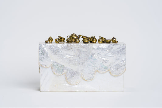 Antoinette the Mad in White Mother of Pearl/White Cabebe Shell
