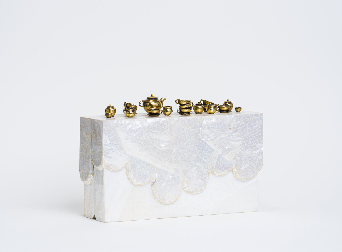 Antoinette the Mad in White Mother of Pearl/White Cabebe Shell
