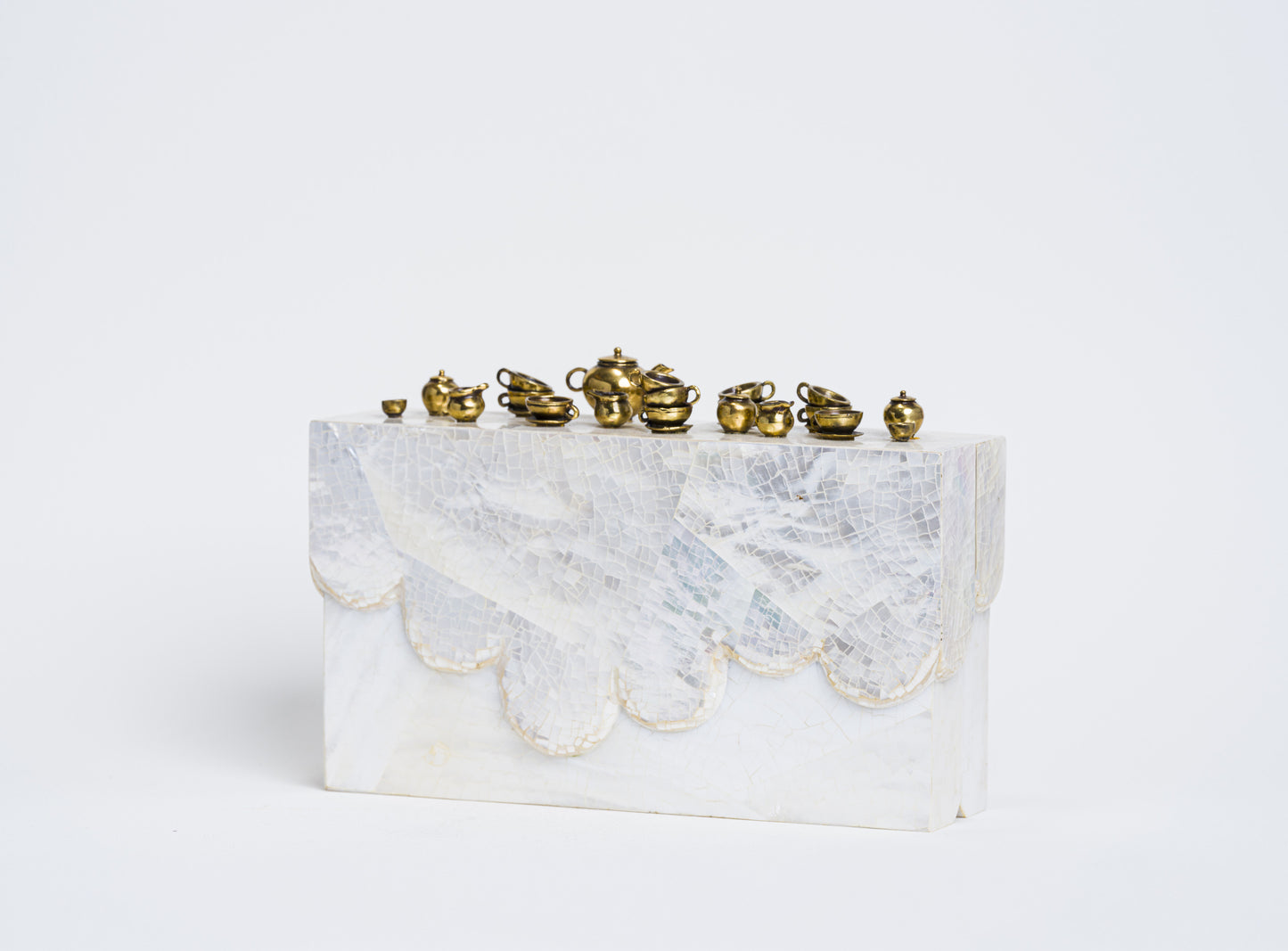 Antoinette the Mad in White Mother of Pearl/White Cabebe Shell