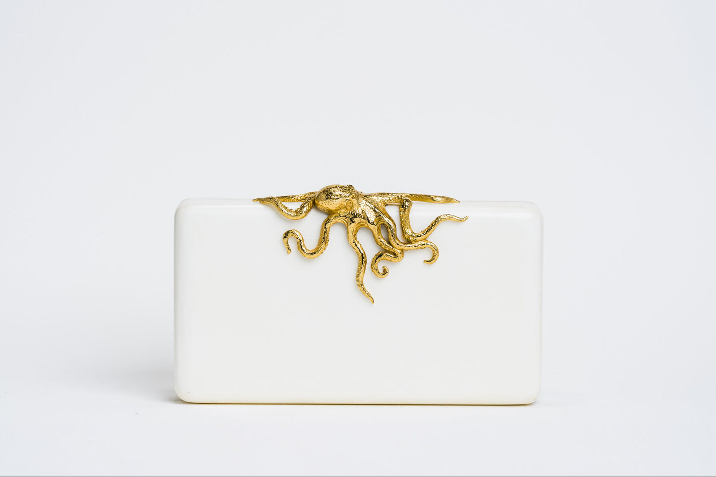 Octi Minaudiere in White Parchment