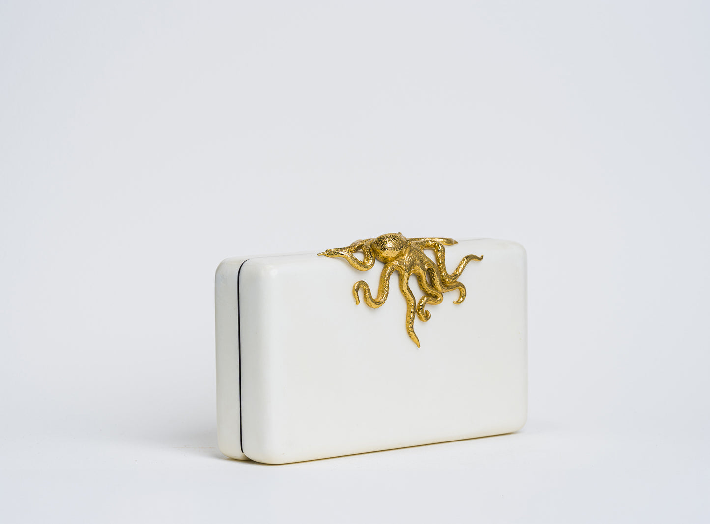 Octi Minaudiere in White Parchment