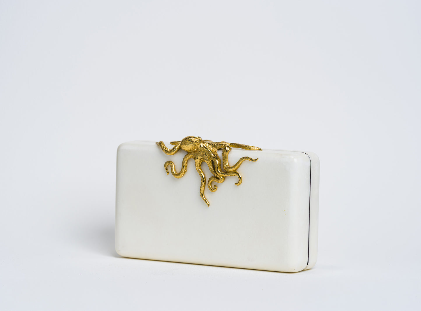 Octi Minaudiere in White Parchment