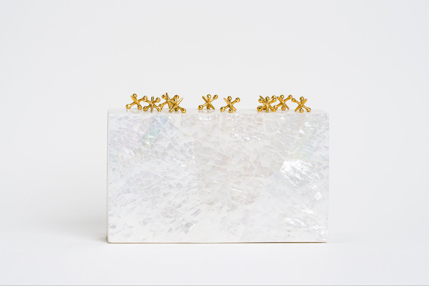 Kelvin Morales x Neil Felipp Minaudiere in White Mother of Pearl