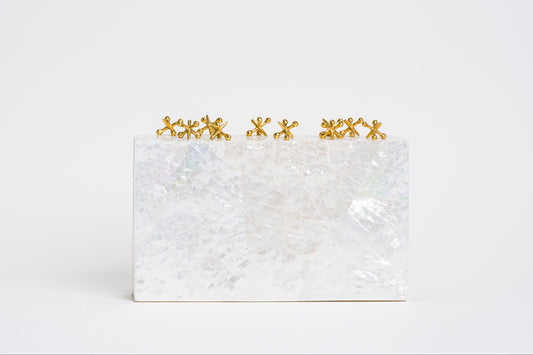 Kelvin Morales x Neil Felipp Minaudiere in White Mother of Pearl