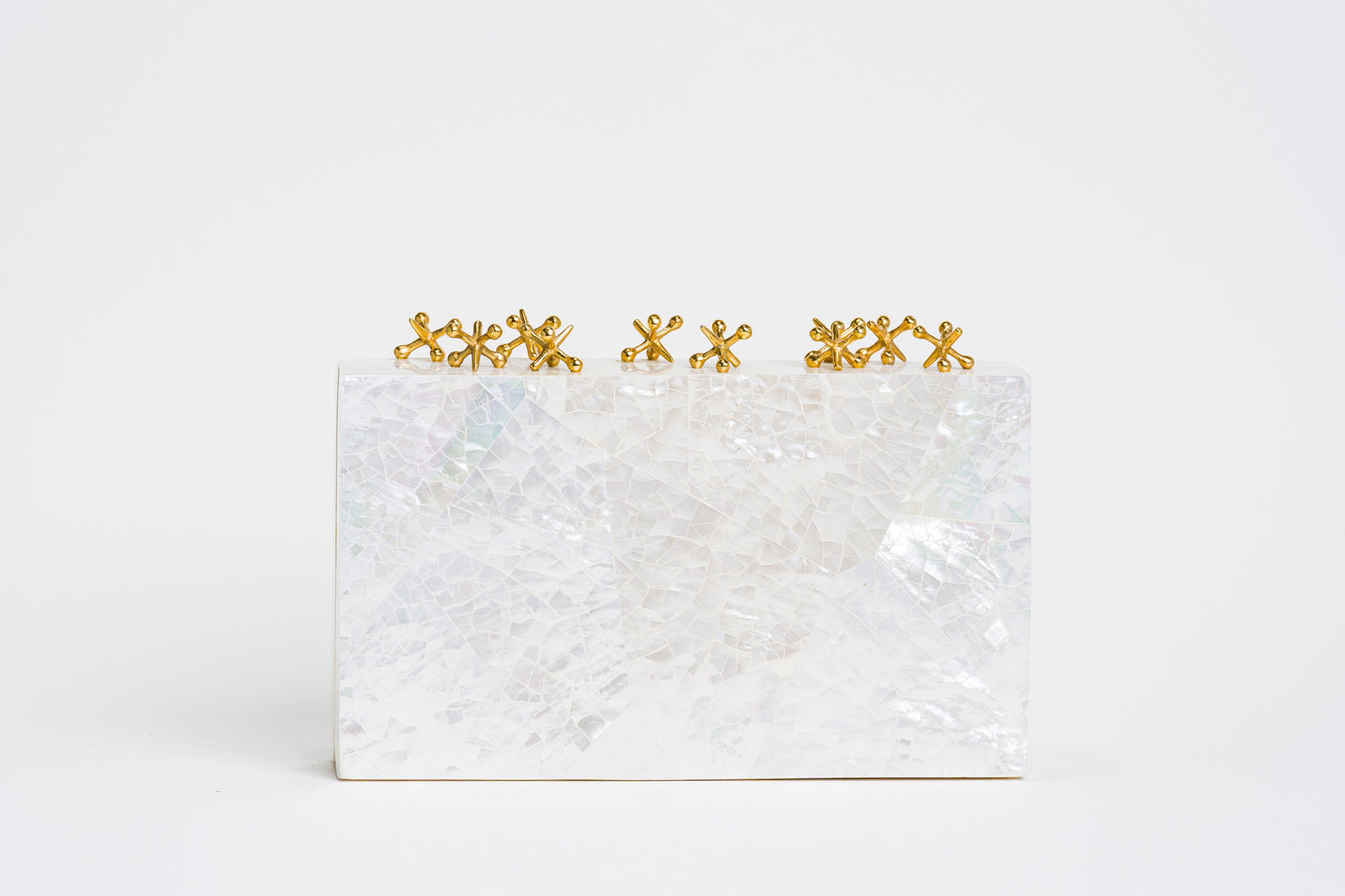 Kelvin Morales x Neil Felipp Minaudiere in White Mother of Pearl