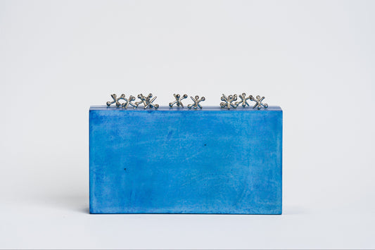 Kelvin Morales x Neil Felipp Minaudiere in Blue Parchment