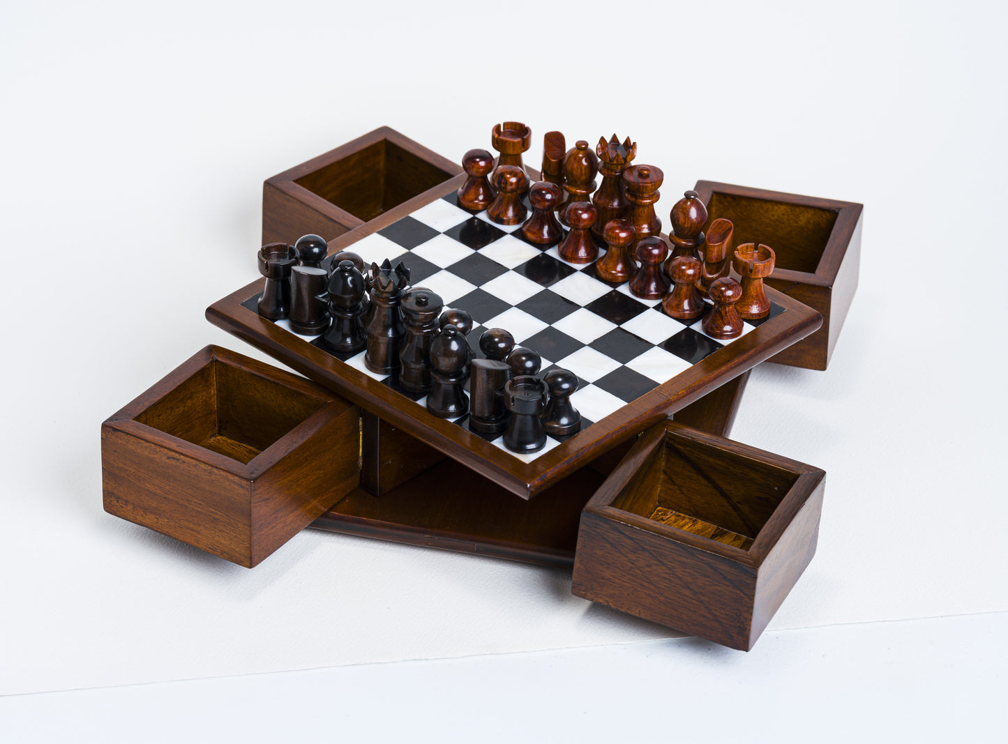 Mini Chess Set in Kamagong/Mahogany finished