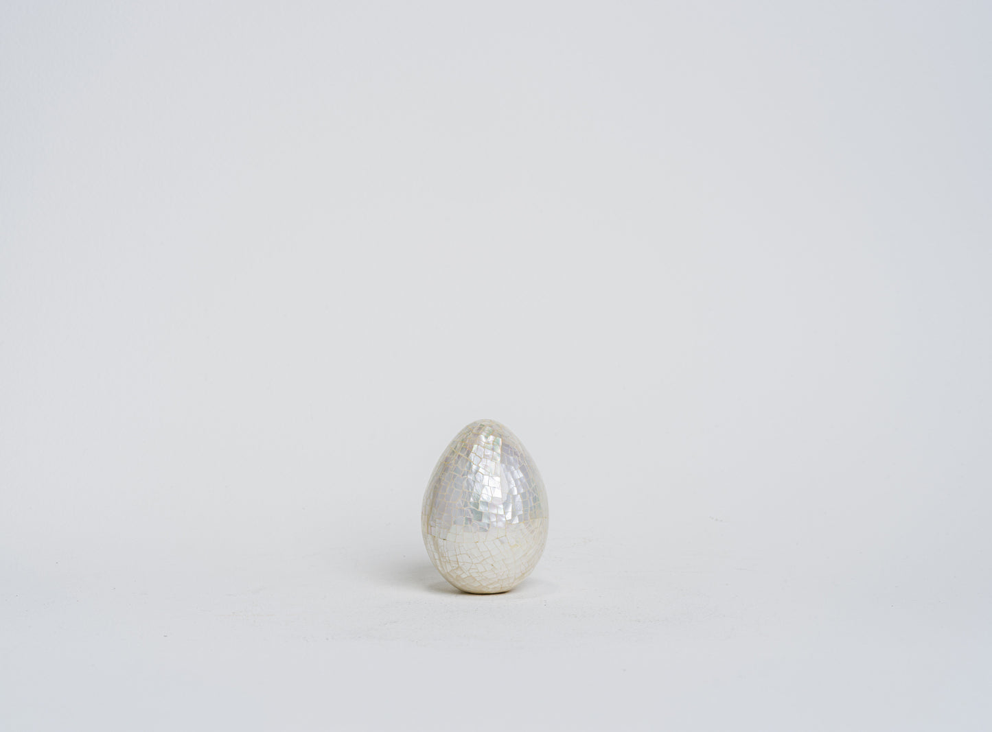 Egg in White MOP Shell