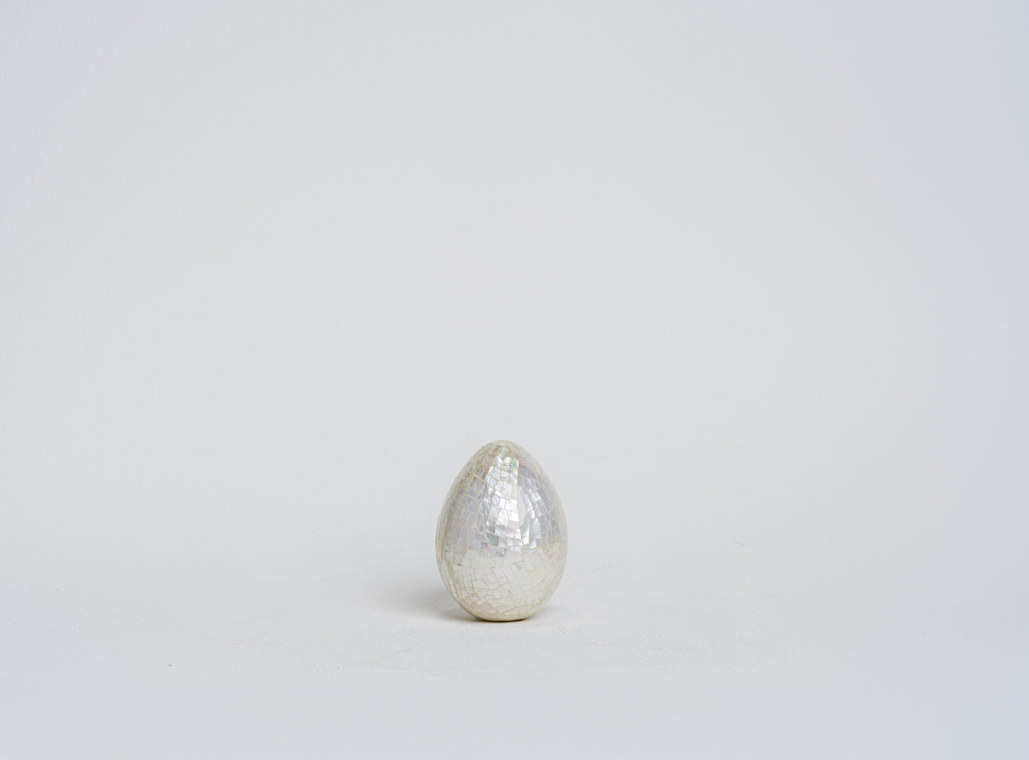 Egg in White MOP Shell