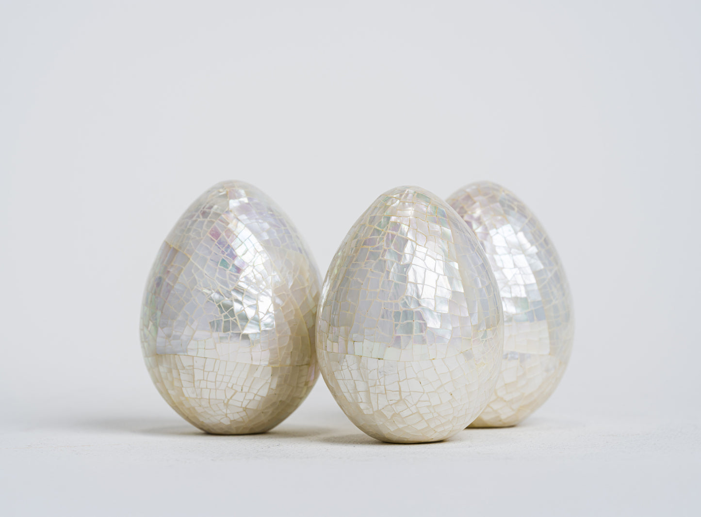 Egg in White MOP Shell