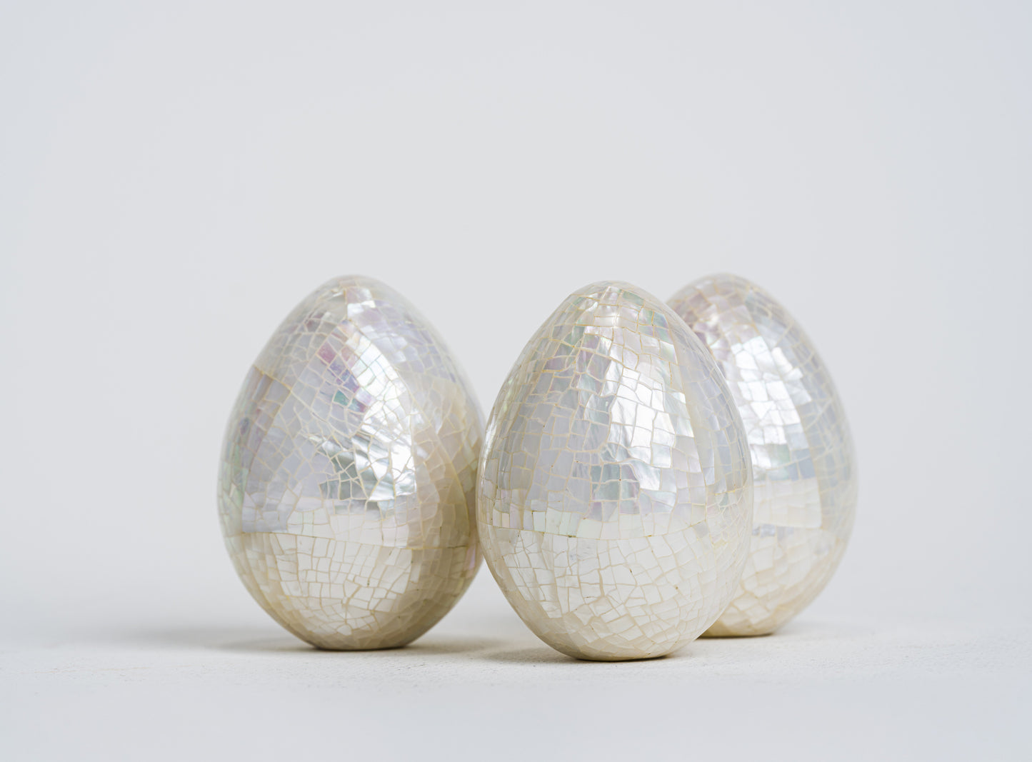 Egg in White MOP Shell