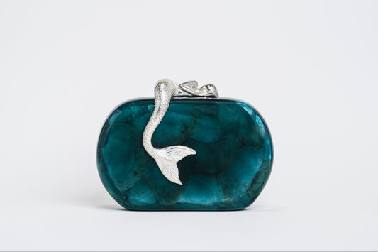 Siren Minaudiere in Blue Capiz Shell