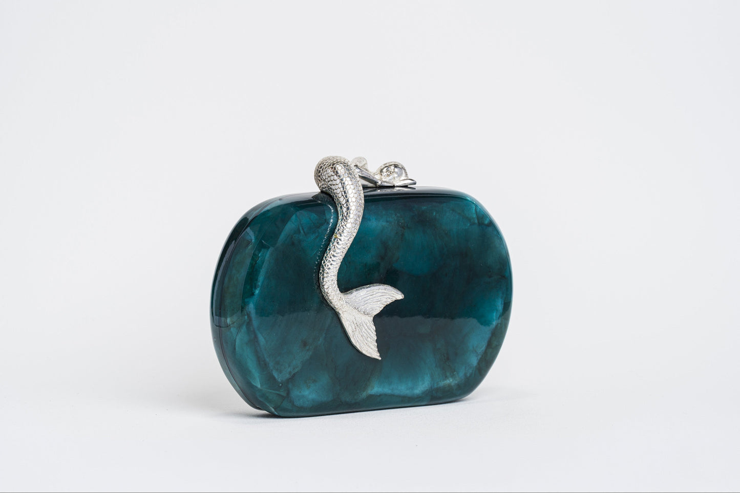 Siren Minaudiere in Blue Capiz Shell