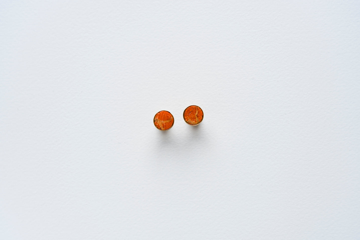 Red Coral Stud Earrings