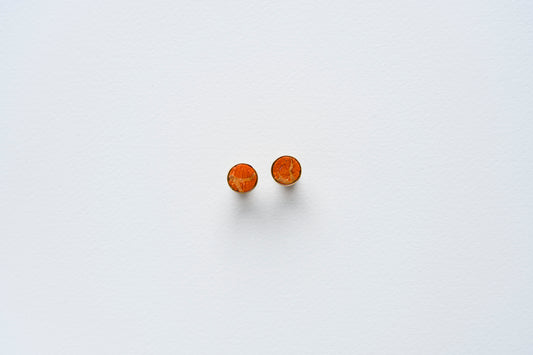 Red Coral Stud Earrings