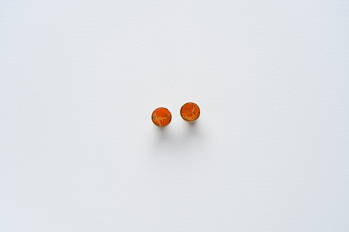 Red Coral Stud Earrings
