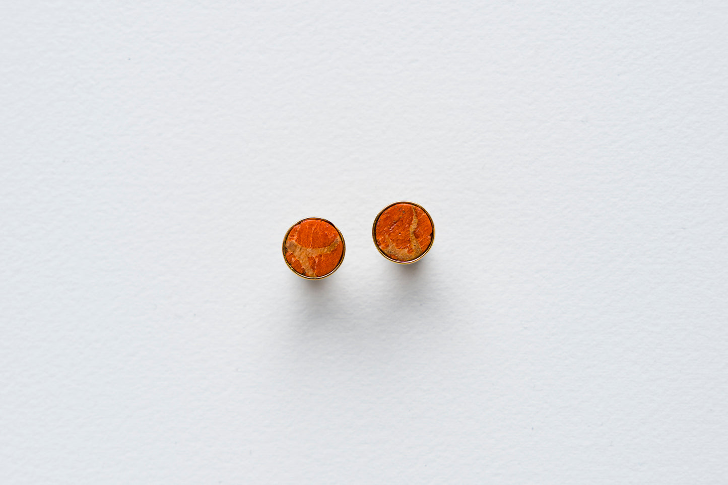 Red Coral Stud Earrings