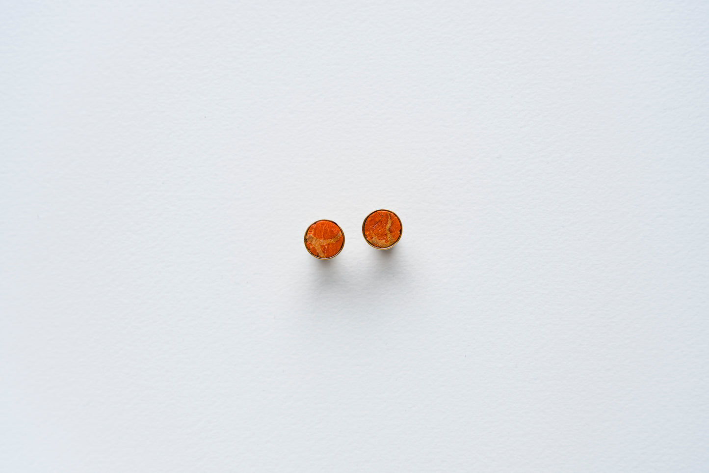 Red Coral Stud Earrings
