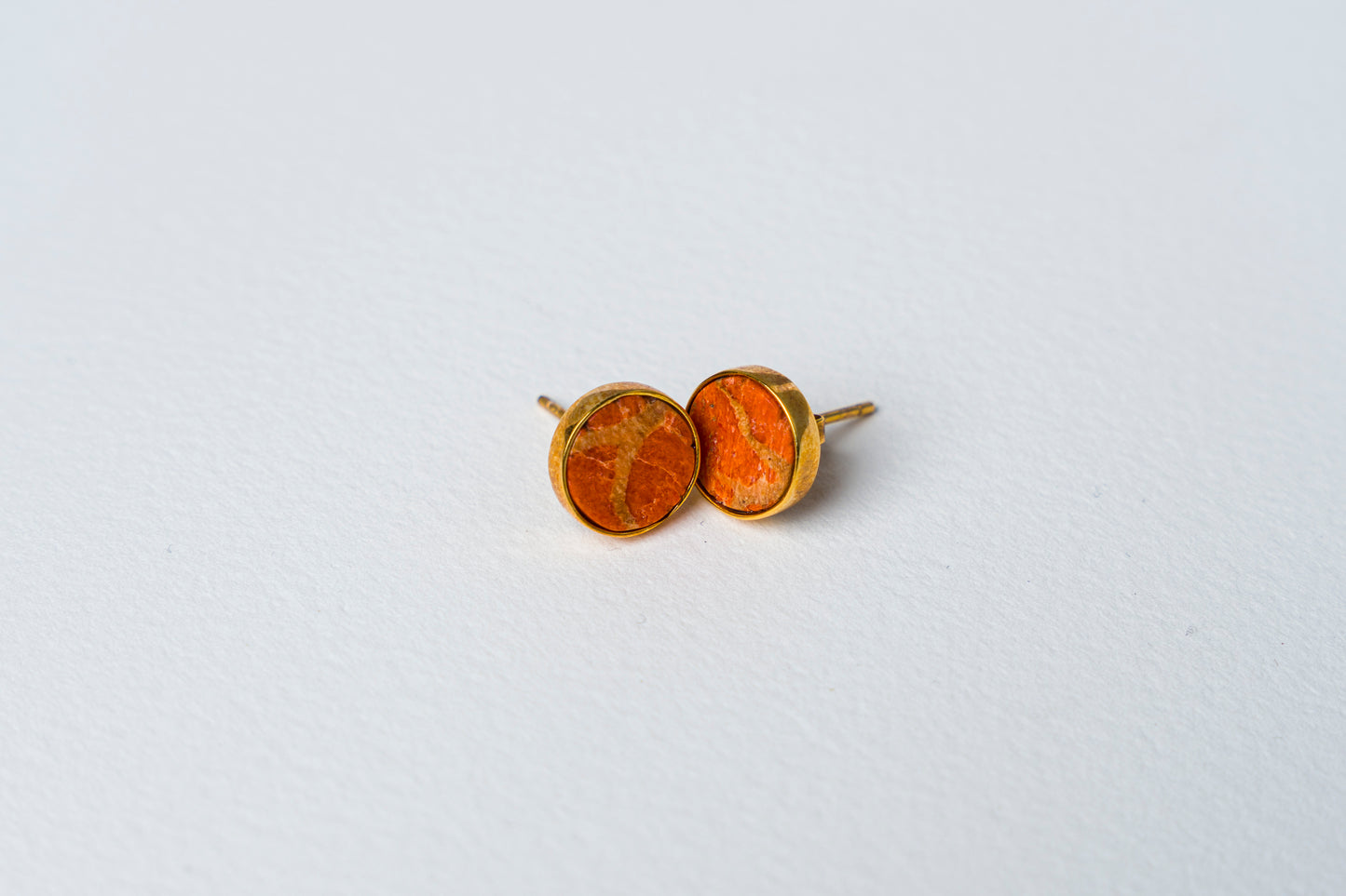 Red Coral Stud Earrings
