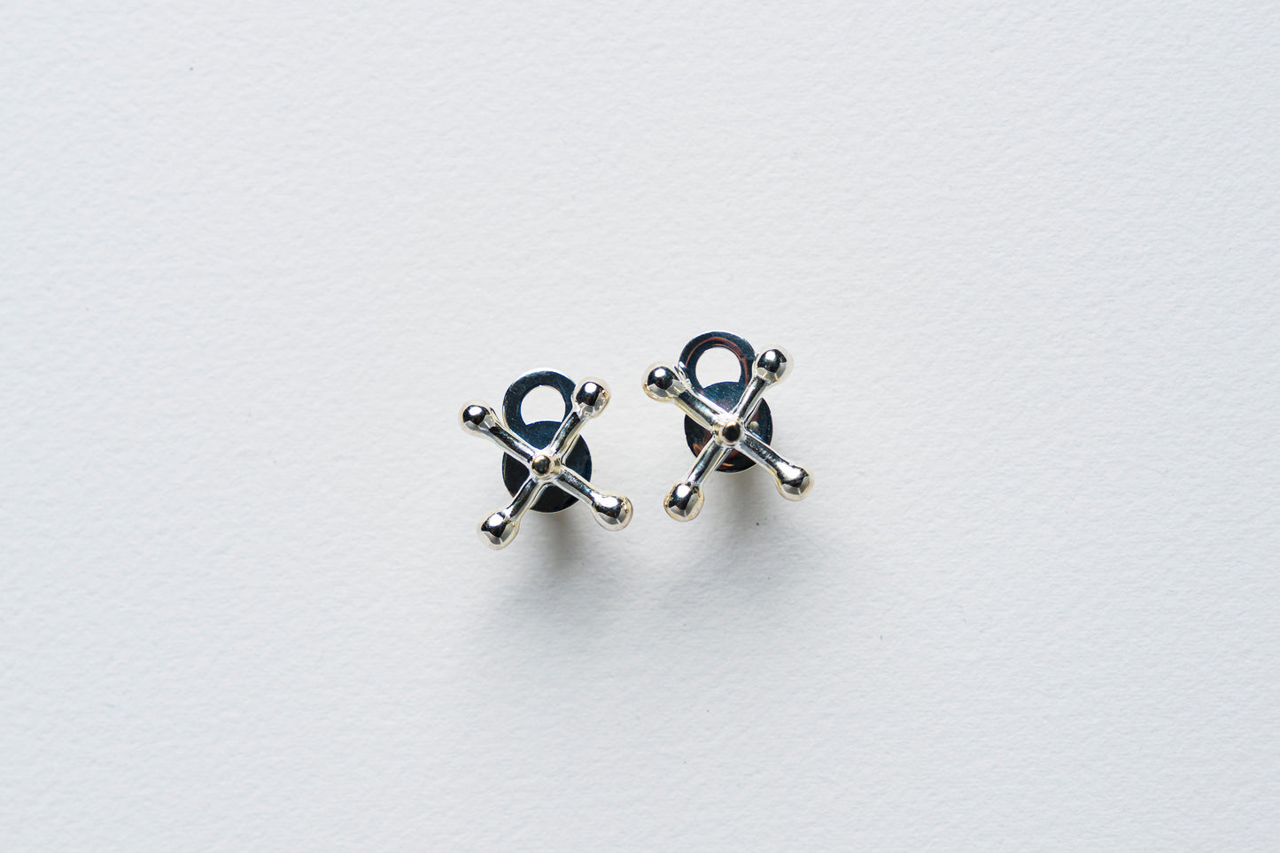 Jackstone Stud Earrings plated in Silver