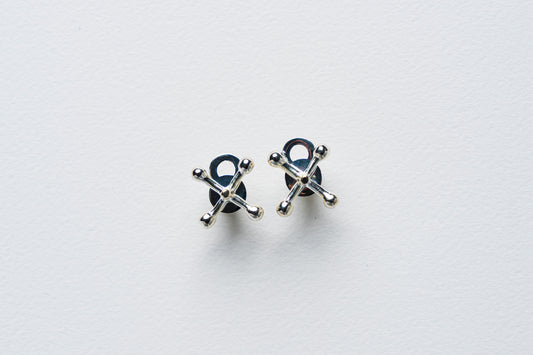 Jackstone Stud Earrings plated in Silver