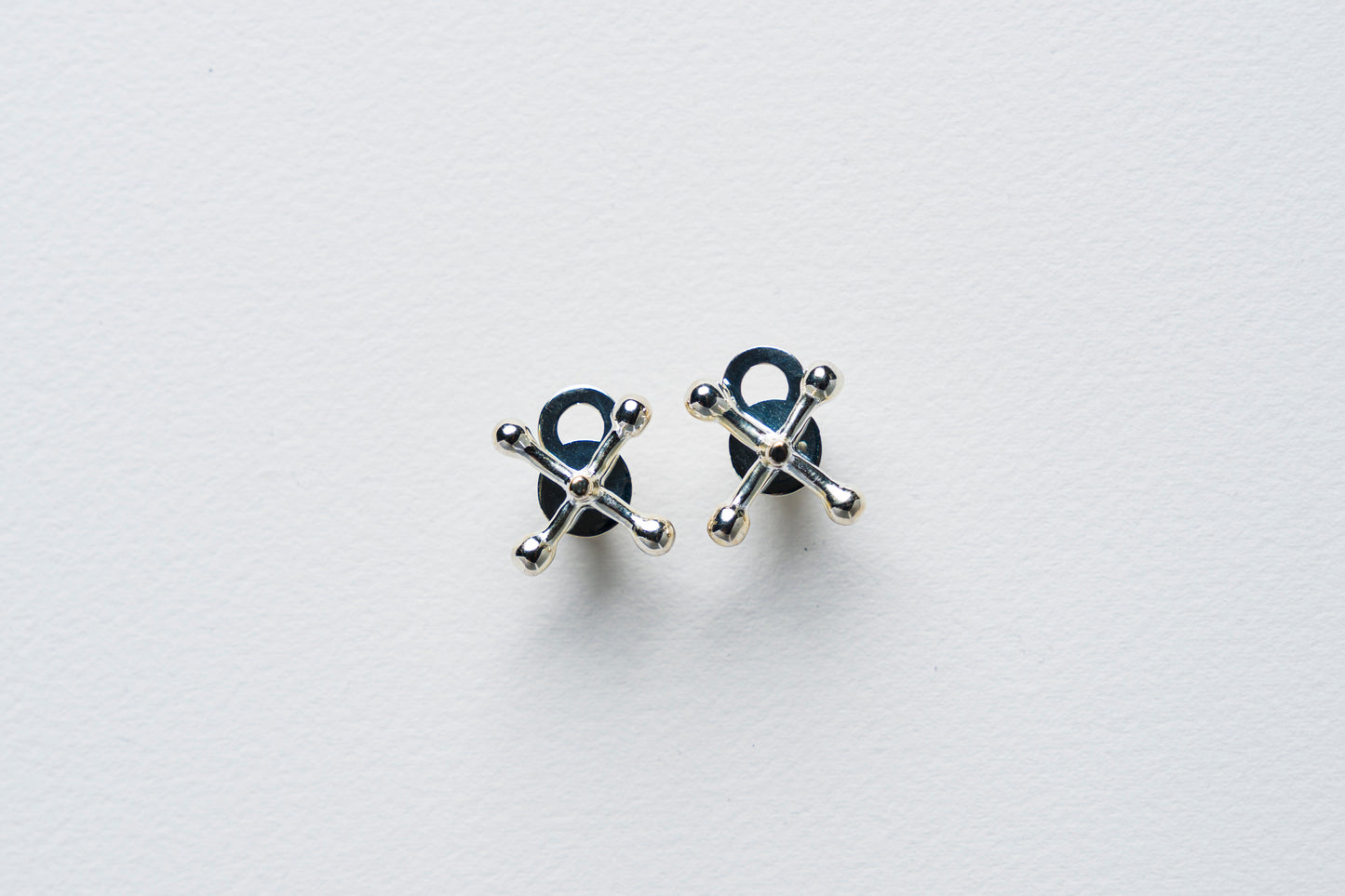 Jackstone Stud Earrings plated in Silver