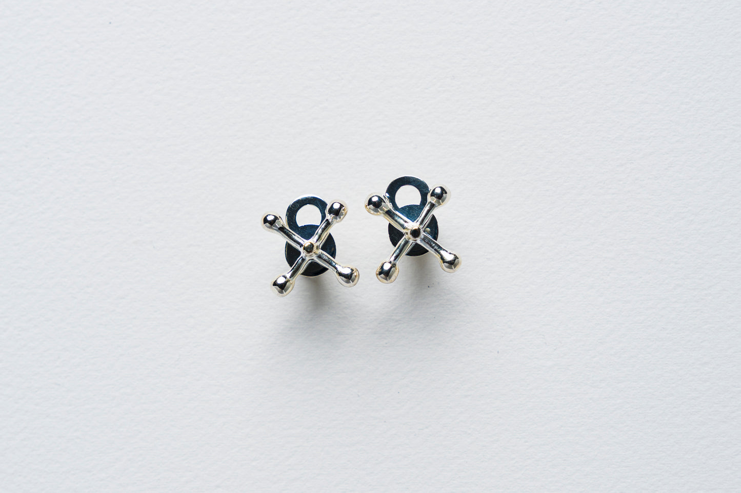 Jackstone Stud Earrings plated in Silver
