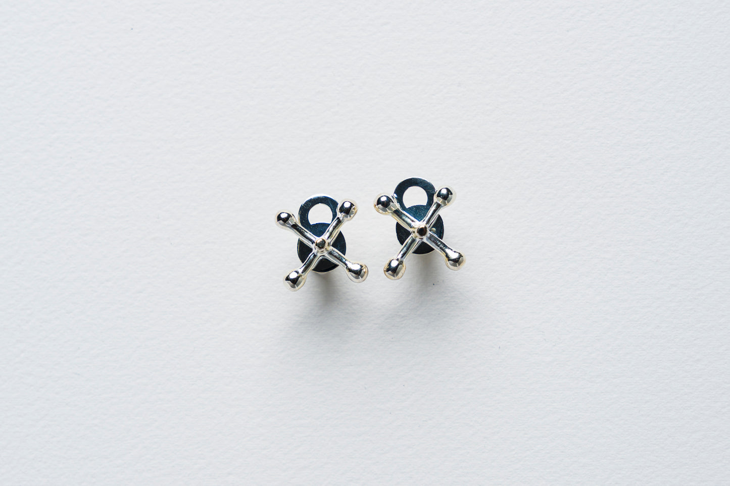 Jackstone Stud Earrings plated in Silver