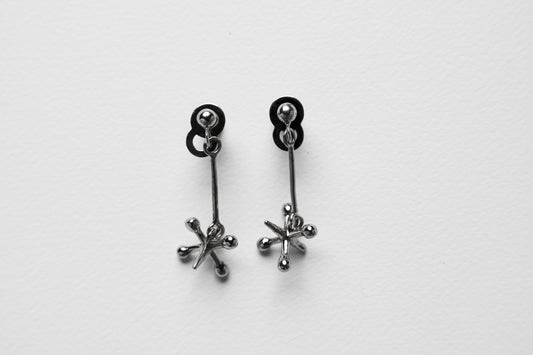Jackstone Dangling Earrings plated in Silver