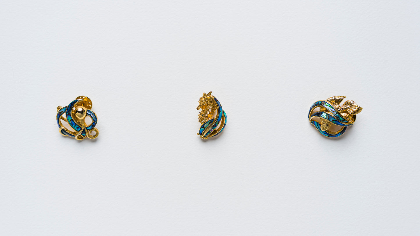 Triton's Brooches  in Paua Shell