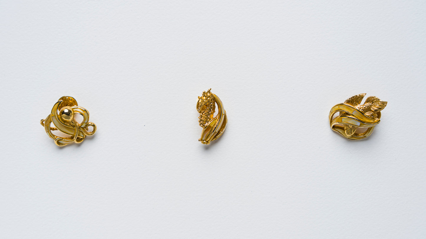 Triton's Brooches in Yellow MOP Shell