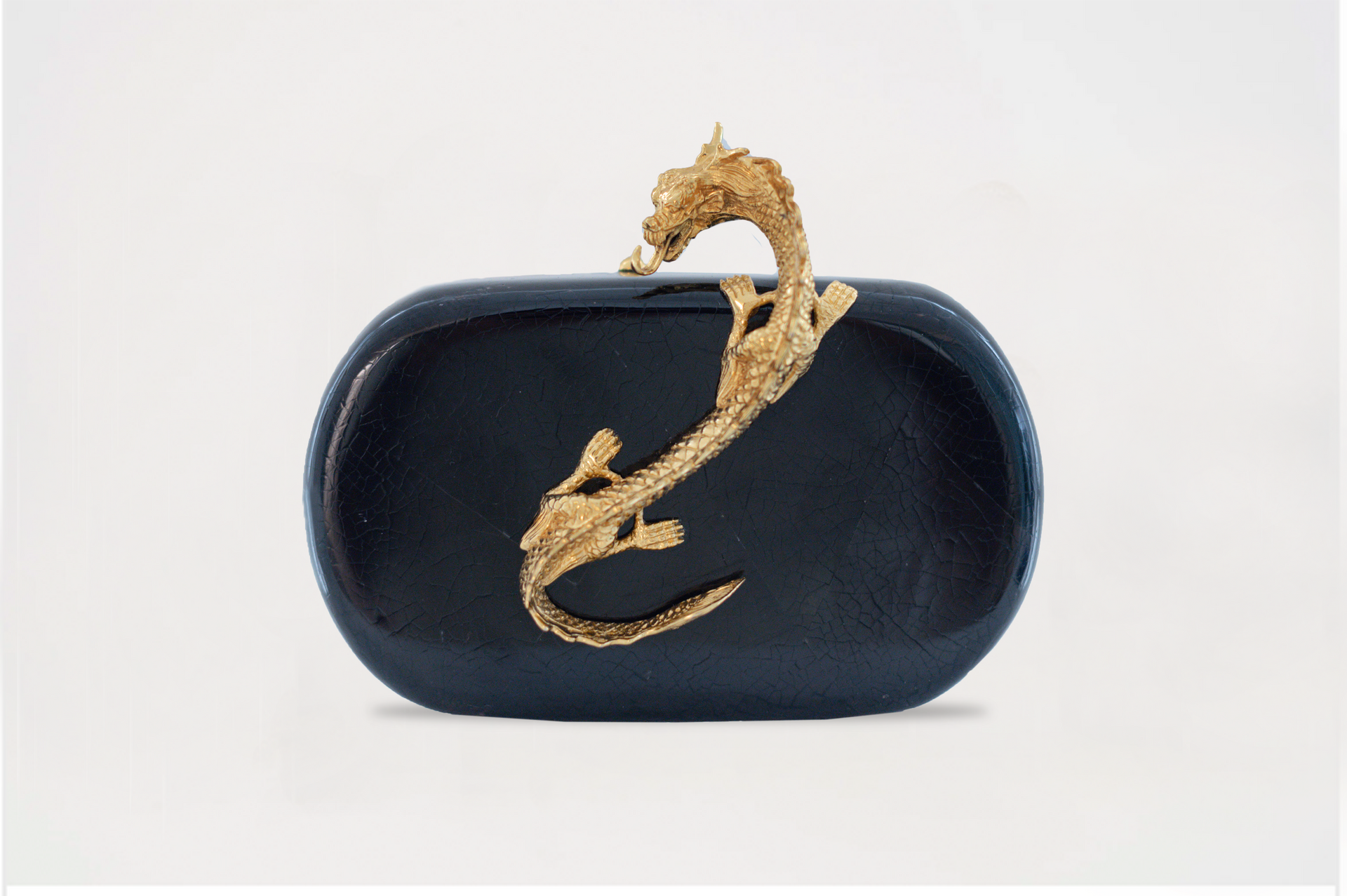 Suzy Wong Minaudière in Black Tab Shell – Neil Felipp